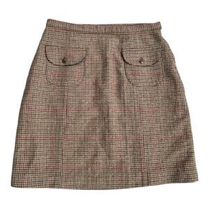 Woolrich Plaid A-Line wool blend Skirt with Pockets Sz S,#18